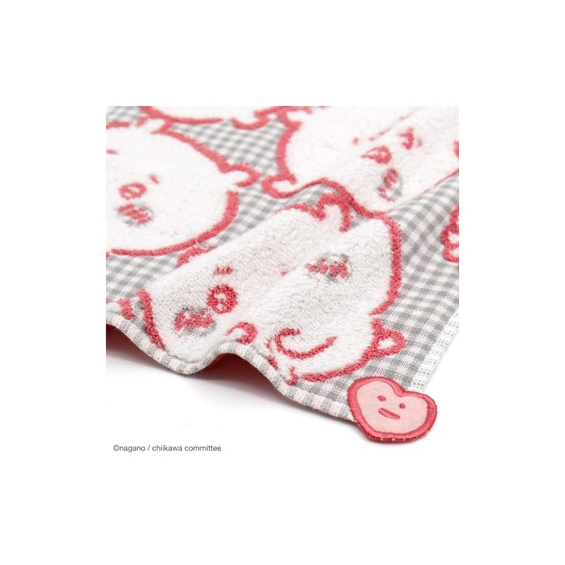 Chiikawa Chocon Check Towel Handkerchief, Pink, Gauze Pile, 41-1150080, Approx.