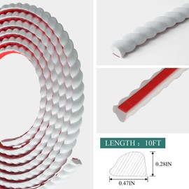 YEFANXI - Flexible White PVC Wall Molding Trim Self-Adhesive, 0.47IN*0.28IN, 10FT Roll, Corner Cover Decorative Peel and Stick Molding for Outdoor, Home, Office - Paintable