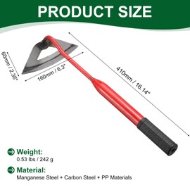 HARFINGTON Garden Hollow Hoe 16.14" x 6.5" Steel Hoe Garden Tool Anti-Rust with Non-Slip Handle Edger Weeder Shovel for Backyard Loosening Farm Planting Weeding, Red