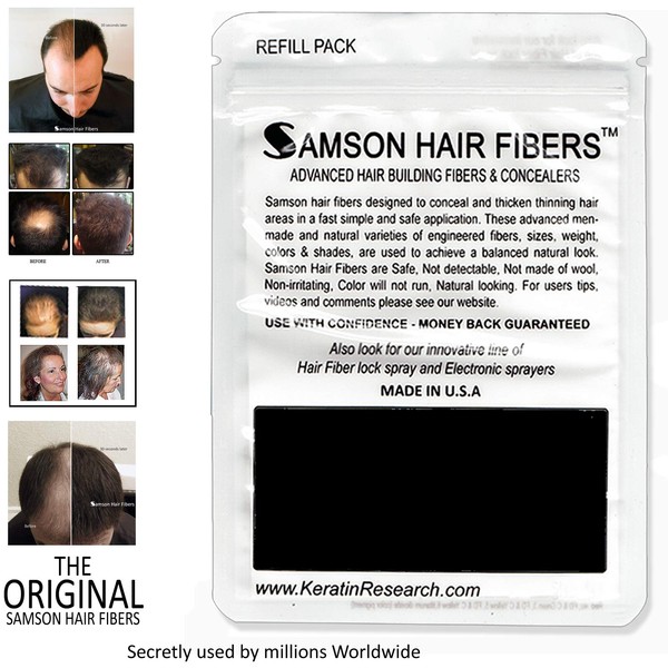 Original Samson Hair Building Fibers 50gr LIGHT BROWN Refills all brand