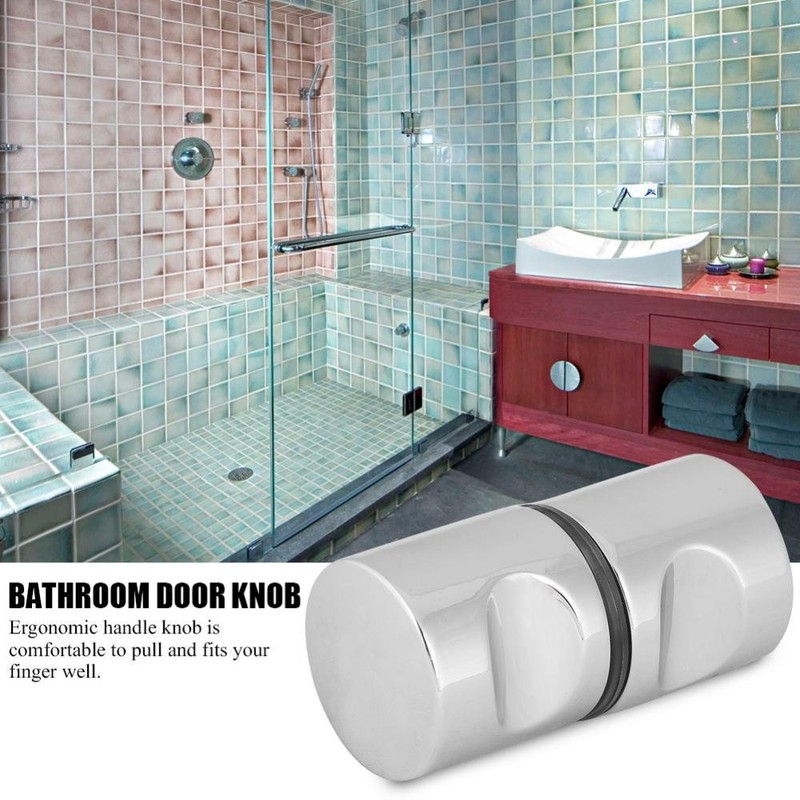 Nimoa Shower Door Knob, Aluminum Alloy Chrome-Plated Pull Handle Knob