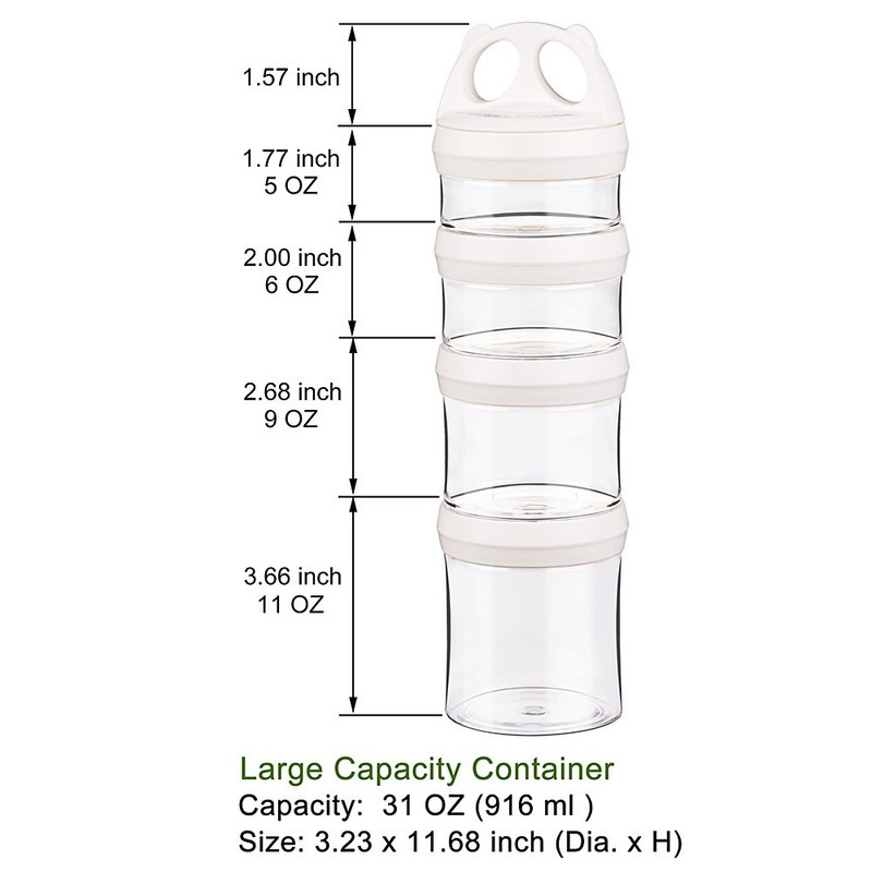 BeneLabel Stackable Food Storage Containers with Twist Lock System -