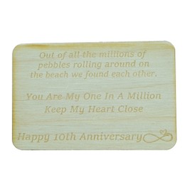 10th Your My One In A Million Gift - 10th Anniversary Metal Heart Pebble Gift -Keep My Heart Close