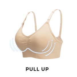 Stelle Nursing Bras Maternity Bra for Breastfeeding Pregnancy Wireless Bralette with Pads, Extenders & Clips (Black/Gray/Beige,XL)