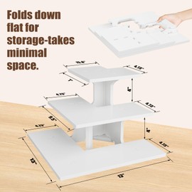 YadklDrnE Display Stand Portable Shelf for Display Shelves for Vendors Events Food Cupcakes, Candles, Glasses, Jars, Crafts, Jewelry, Farmers Market Display (Corner, White)