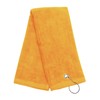 Gold 100% Cotton Golf Towel Tri-Fold with Grommet & Hook