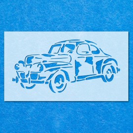 Old Classic Car Stencil: Mylar Airbrush Wall Art Painting Crafts 3-190 Micron-A3 Stencil - Design Size (380 x 188 mm)