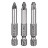 HARFINGTON 3pcs PZ1/PZ2/PZ3 Screwdriver Bit 1/4" Hex Shank 50mm/2" Length