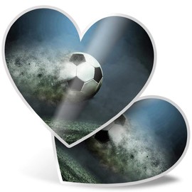2 x Heart Stickers 7.5 cm - Football Blast Boys Girls Game Fun Decals for Laptops,Tablets,Luggage,Scrap Booking,Fridges, #21919