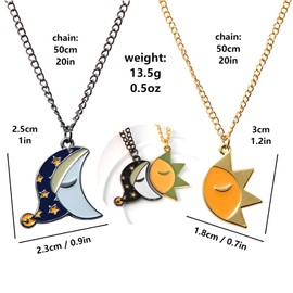 FAN X JEWELRY FNAF Sun and Moon Pendant Necklace - BBF Friendship Chains - Gifts for Men Women Friends and Fans