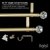 ILAISIHOME Luxury Gold Decorative Single Curtain Rod Set with Crystal-clear