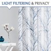 FMFUNCTEX Linen Semi Sheer Curtains for Bedroom, Blue White Curtains