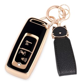 ZANEKO Key Case Compatible Honda Bike PCX125 Key Cover PCX 150/125(JK05) Forza mf17 Smart Key Case Keychain (Black Cat, Cute), Black