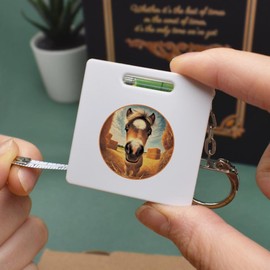'Smiling Baby Horse' Keyring Tape Measure/Spirit Level Tool (KM00041695)