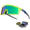 SCVCN Polarised Cycling Glasses Sunglasses with 3 Interchangeable Lenses for