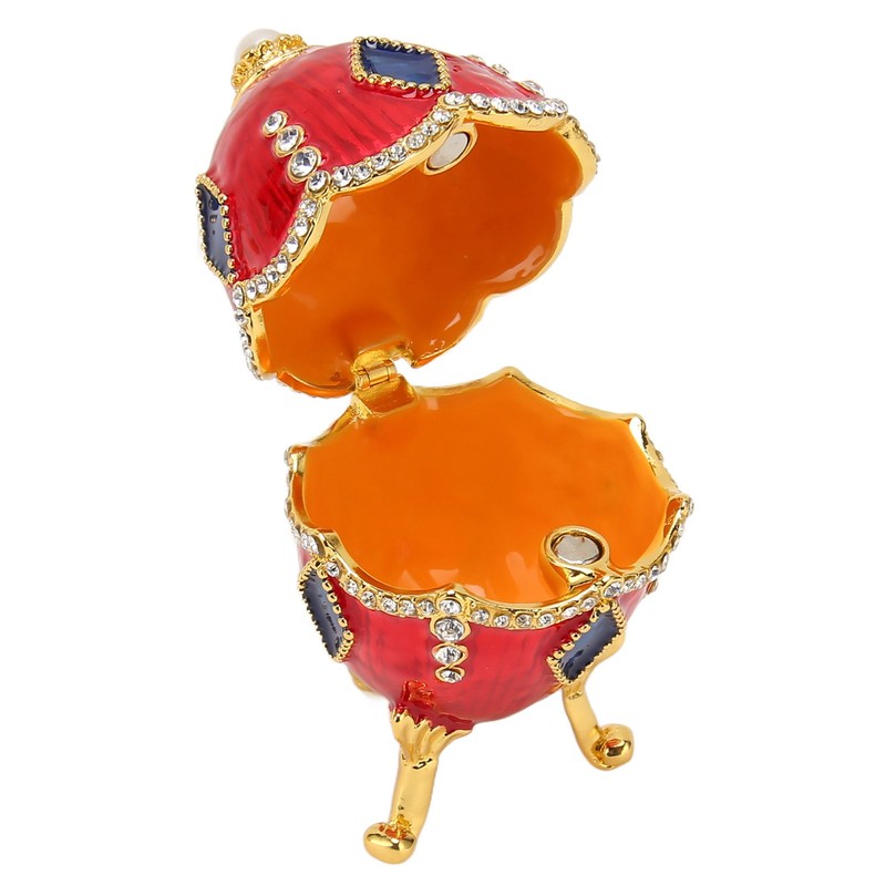 Egg Shaped Trinket Boxes Rhinestones Inlay Exquisite Jewelry Trinket Boxes