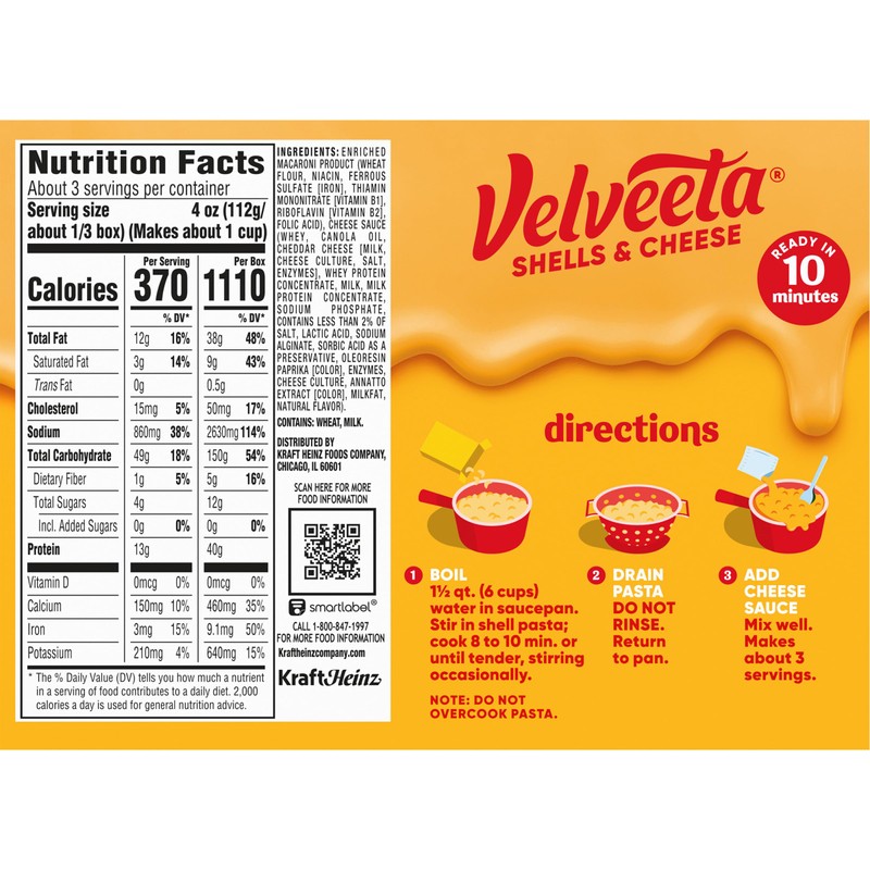 Velveeta Shells & Cheese Original Shell Pasta & Cheese Sauce,