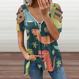 Cycling Sport Figures of Cyclist on Bicycle Healthy Lifestyle Concept Women V-Neck Top, Women Zip Shoulder Top, Women Slim Top, Soft Strapless Casual Wear for Summer Home Office Party (Small)