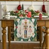 Artoid Mode Green Diamond Plaid Nutcracker Snowflake Christmas Table Runner,