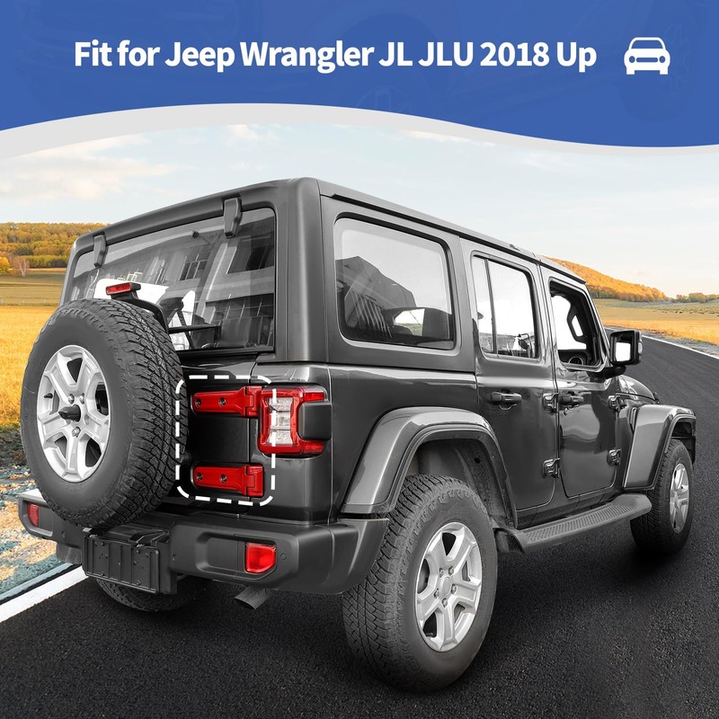 RT-TCZ for Jeep JL Tailgate Hinge Cover Trim Decals Red