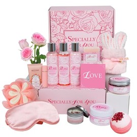 Mother's Day Gifts Set 16Pcs Rose Spa Bath & Body Care Set with Bath Bombs & Lotions, Relaxing Home Spa Gift Kit for Mom Wife Girlfriend, Ideal for Mother’s Day Birthday Women Gift Sets