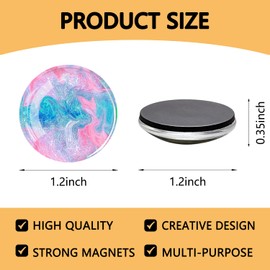 12Pcs Glass Strong Magnetic Refrigerator Magnets Fridge Sticker, Small Magnets Decoration for Crafts, Cute Fridge Magnets for Whiteboard Kitchen Office Cabinet Classroom