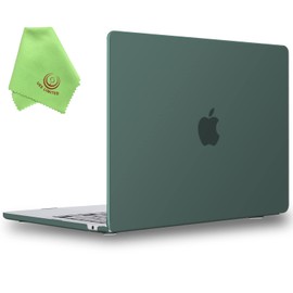UESWILL Compatible with MacBook Air 13 inch M5 M4 M3 M2 Case 2022-2026 Model A3449 A3240 A3113 A2681, Matte Hard Shell Case Cover for MacBook Air 13.6 + Microfiber Cloth, Midnight Green