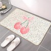 ETYZE Pink Cherry Bow Welcome Mat - Preppy Indoor/Outdoor Front