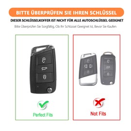 QBUC Car Key Case, Key Cover for Golf 7 Polo Skoda TPU Key Box 3 Buttons Car Scratch-Resistant Key Cover (Silver)