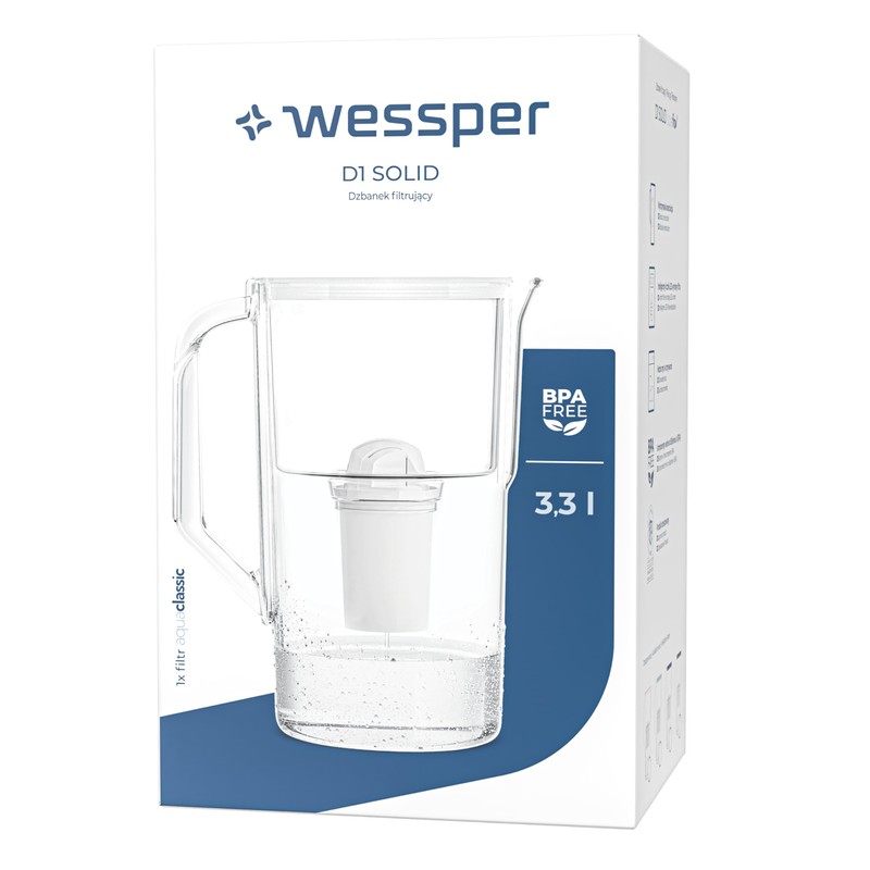 Wessper Water Filter Jug Filter Jug 2.8 L with Manual