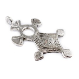 TheBeadChest Agounit Silver Moroccan Tuareg Cross Pendant (32x56mm): North African Tribal Berber Moroccan Sahara Pendant for Jewelry