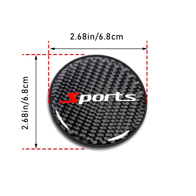 Car Cup Holder Coaster, 2 PCS Carbon Fiber Non-Slip Embedded