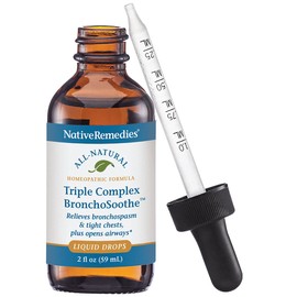 Native Remedies Triple Complex BronchoSoothe - Natural Homeopathic Formula Temporarily Relives Symptoms of Chest Constriction or Abnormal Breathing - Supports Normal Lung Functioning - 59 mL