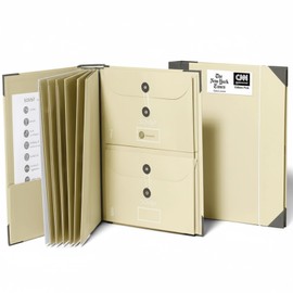 Savor | The Folio™ Document Organizer 2025 Edition | Premium Life Binder Acid-Free Custom Dyed Cloth-Bound Accordion Organizer w/ 10 Expandable Pockets | File Folders for Home Organization (Slate)