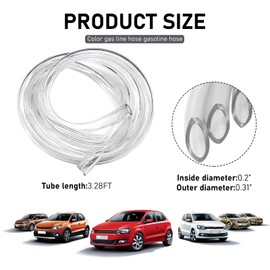 KVAEY Colorful Fuel Line Hose Tube, Flexible Anticorrosion Silicone Gas Line Petrol Hose Line, Soft High Performance Vacuum Tubing Hose Replacement for Motorcycle Dirt Pit Bike ATV (White)