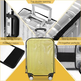 3 piece Luggage Cover Protectors Set for Suitcase Tsa Approved Clear PVC Fits 20 24 28 inch luggage