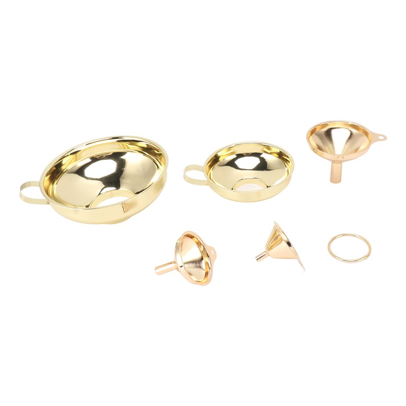 5 Pcs Funnel Set Stainless Steel Gold Plating Wide Mouth