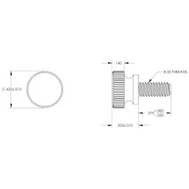 Tornillos de nailon para pulgar, rosca #8-32 (10, negro, 3/8 pulgadas)