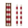 Creative Co-Op 10' H Unscented Taper Candles w/Stripes in Box,