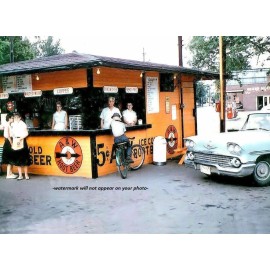 A&W Root Beer Burger Joint PHOTO Vintage Diner Soda Fountain Drive-in Restaurant