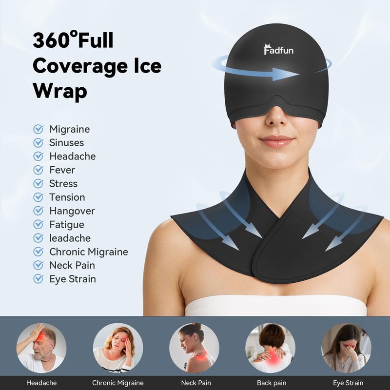 Migraine Relief Cap&Neck Ice Pack Wrap