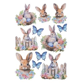 Ideen mit Herz Sticker Sheet, 3D Relief Sticker, High-Quality Embossed with 3D Effect, Window Pictures, Scrapbooking, DIN A4 Sheet with Many Motifs (Hare with Fence)