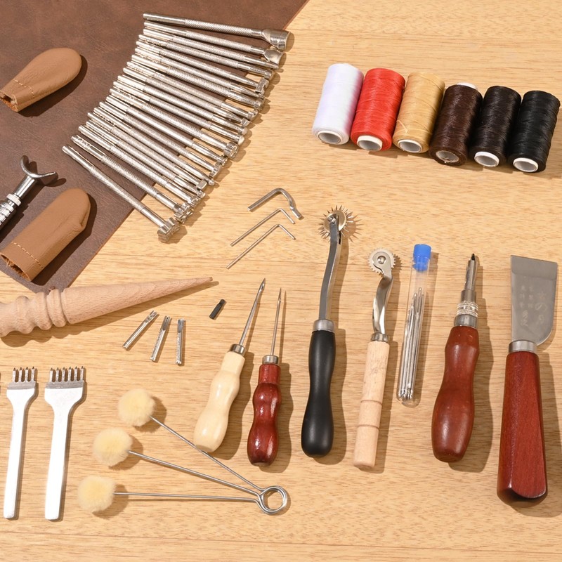 VEVOR Leather Working Tools Kit, 72 PCS with Portable Leather