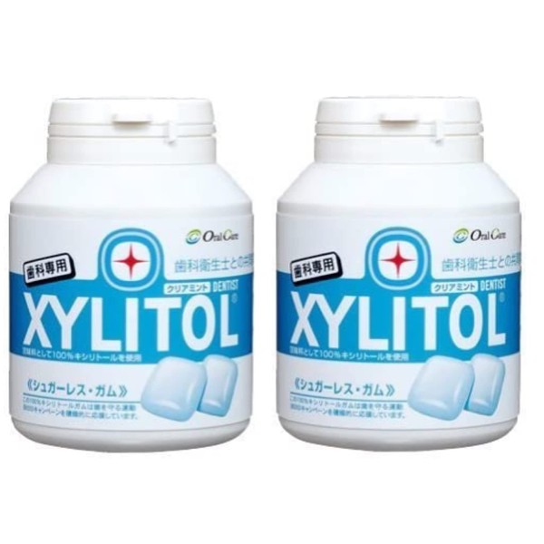 Xylitol Gum Bottle Type 90 Tablets (Clear Mint) [x 2]
