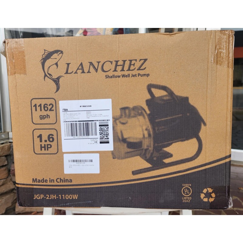 Lanchez New Lanchez 1.6HP Shallow Well Water Pump 1162GPH -