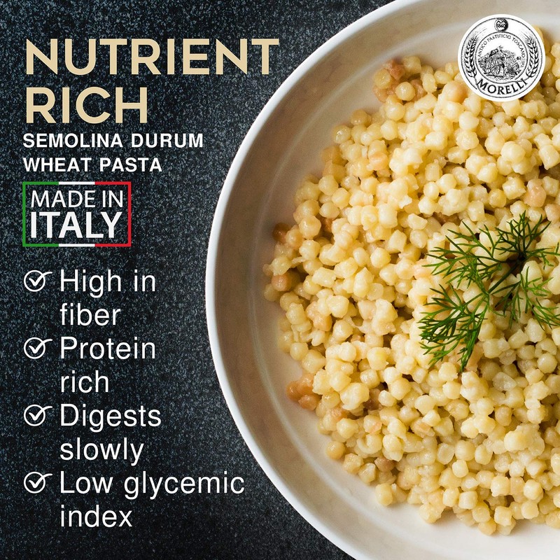 Morelli Pasta Toasted Fregola Sarda Pasta - Imported from Italy
