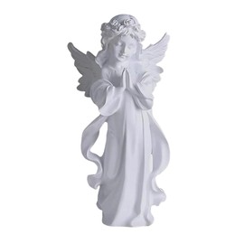 Heart Tong Angel Figurines Decorations, Angel Statues, White Resin Figure, for Cemetery Decoration and Home, Garden Decoration, Grave Decoration, Weddings, Christmas and More (Medium)