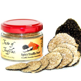 Truffle Dust® Seasoning, Truffle & Mushrooms Powder Seasoning, Truffle Gourmet Food Condiments Vegan and Vegetarian Friendly (Spicy Black Truffle, 1.23oz (35g))