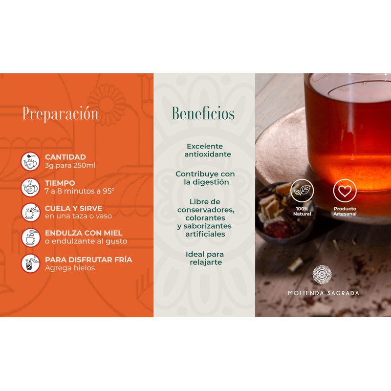 Molienda Sagrada, Té Rooibos Caléndula, 1 piezas, 100 gr