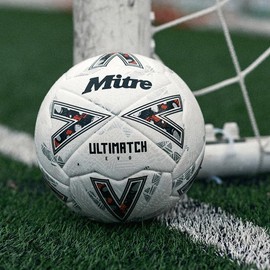 Mitre Ultimatch Football, Enhanced Control, Extra Durability, Added Accuracy, Ball, White/Off-White/Trophy Silver, 4